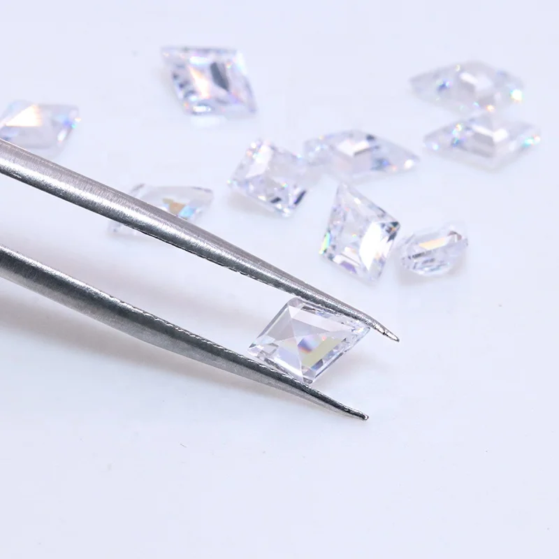 Machine Cut Artificial Zircon Stone Kite Shape 2*4 mm to 5*10mm Cz Loose Gems Stones White Color Cubic Zirconia for Fine Jewelry