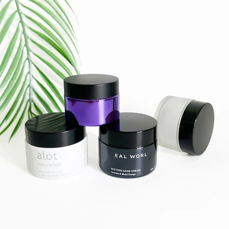 Envases Para Cremas Clear Empty Cream Packaging Wide Mouth 50g 100g Luxury Glass Cosmetic Jar With Lid