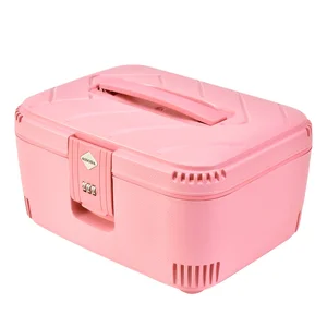PP 14 Inch Open Closure Traveling Cosmetic & Jewelry Case Fashionable Portable Women's Makeup Box Mirror Eco-friendly Durable
