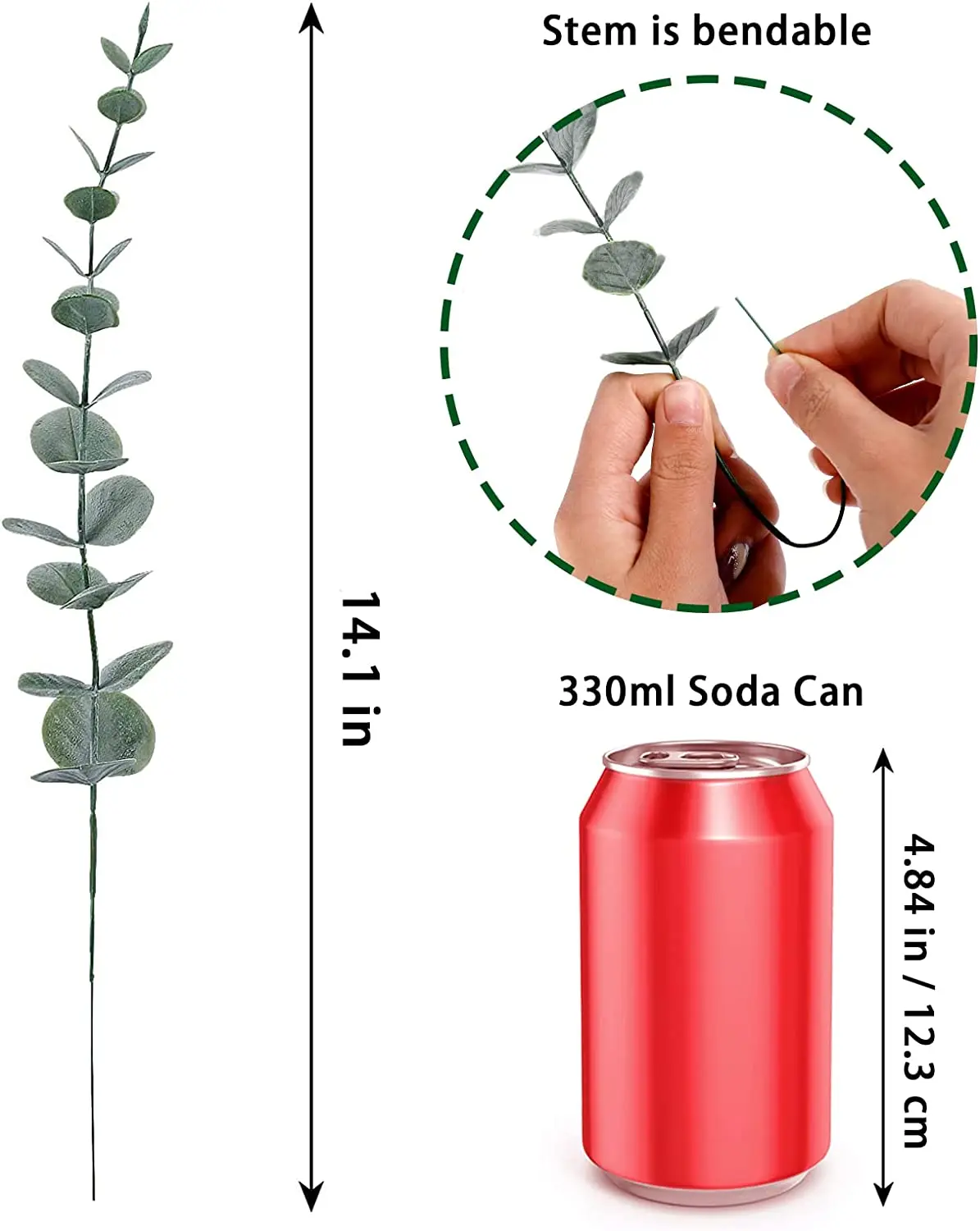 Eucalyptus Stems Decor Artificial Eucalyptus Leaves Faux Greenery Branches For Wedding