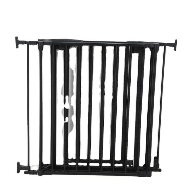 Hot sell  animal  door gate with  window dog protect gate customer  logo and color pet safety gate  black