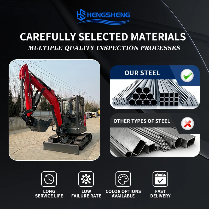 Ready to Ship EPA/CE/EU HS-40 4ton Excavator Kubota 18.5KW Gradeability 58% Forestry Mulching Stump Removal Rubber Track Digger