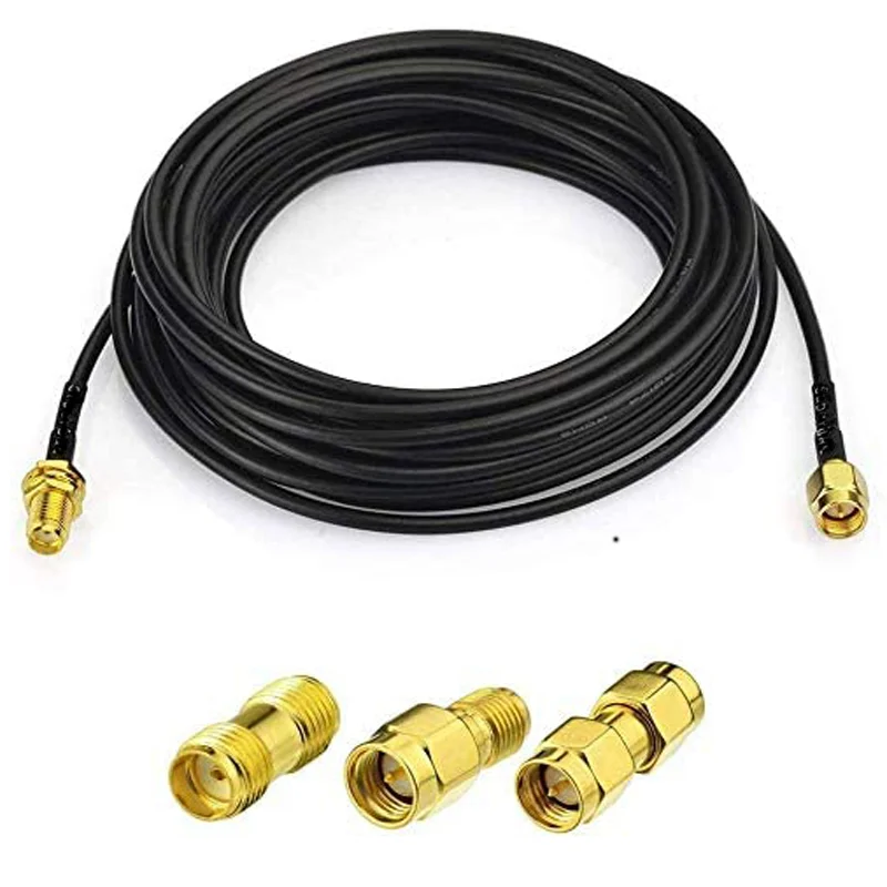 50Ohm RF coaxial cable RG174 with SMA male to SMA female connector for antenna system