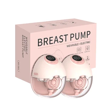 Portable Rechargeable Hands-Free Electric Double Wearable Breast Pump Noiseless Feeding Pump Machine With Milk Level Detection