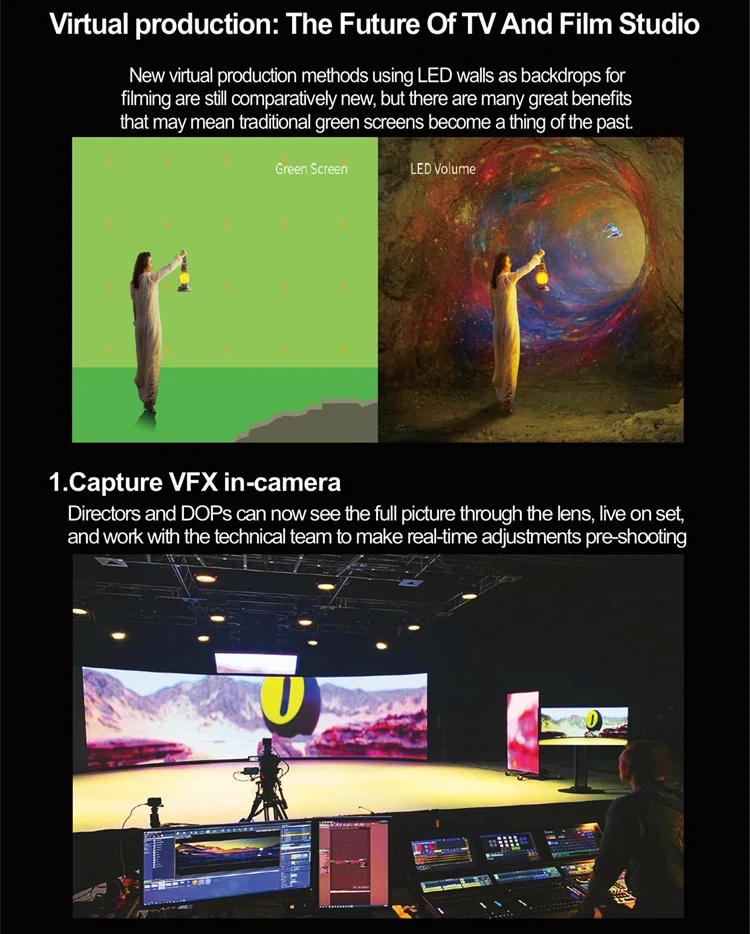 Immersive & XR LED Video Studio Display XR LED Display Low Brightness And High Grayscale Display Effect