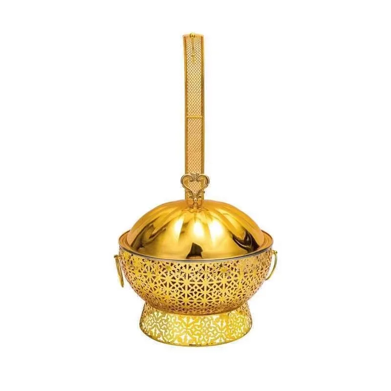 Baokang 2026 New Design Luxury Gold Food Warmer Buffet Catering Stainless Steel Hanging Chafing Dish 1 Year Warranty