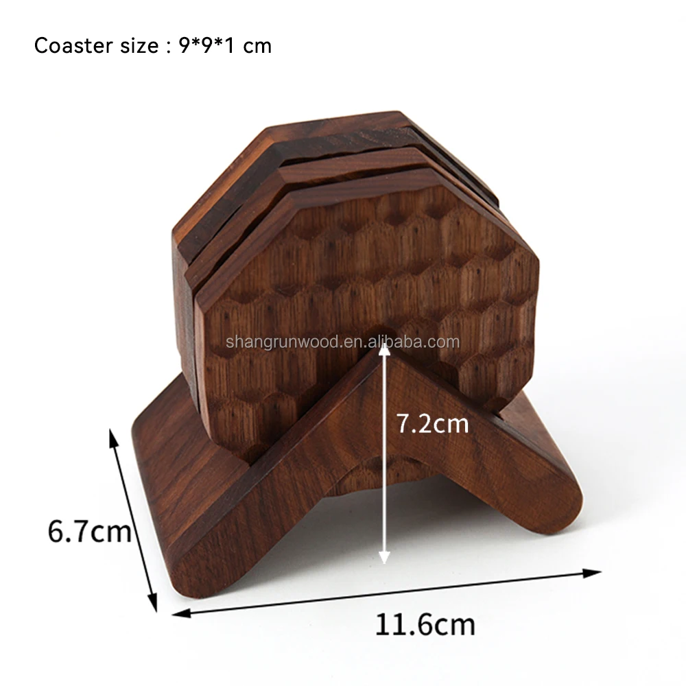 Acacia Whisky Blank Natural Wooden Coasters With Laser Engraving Logo