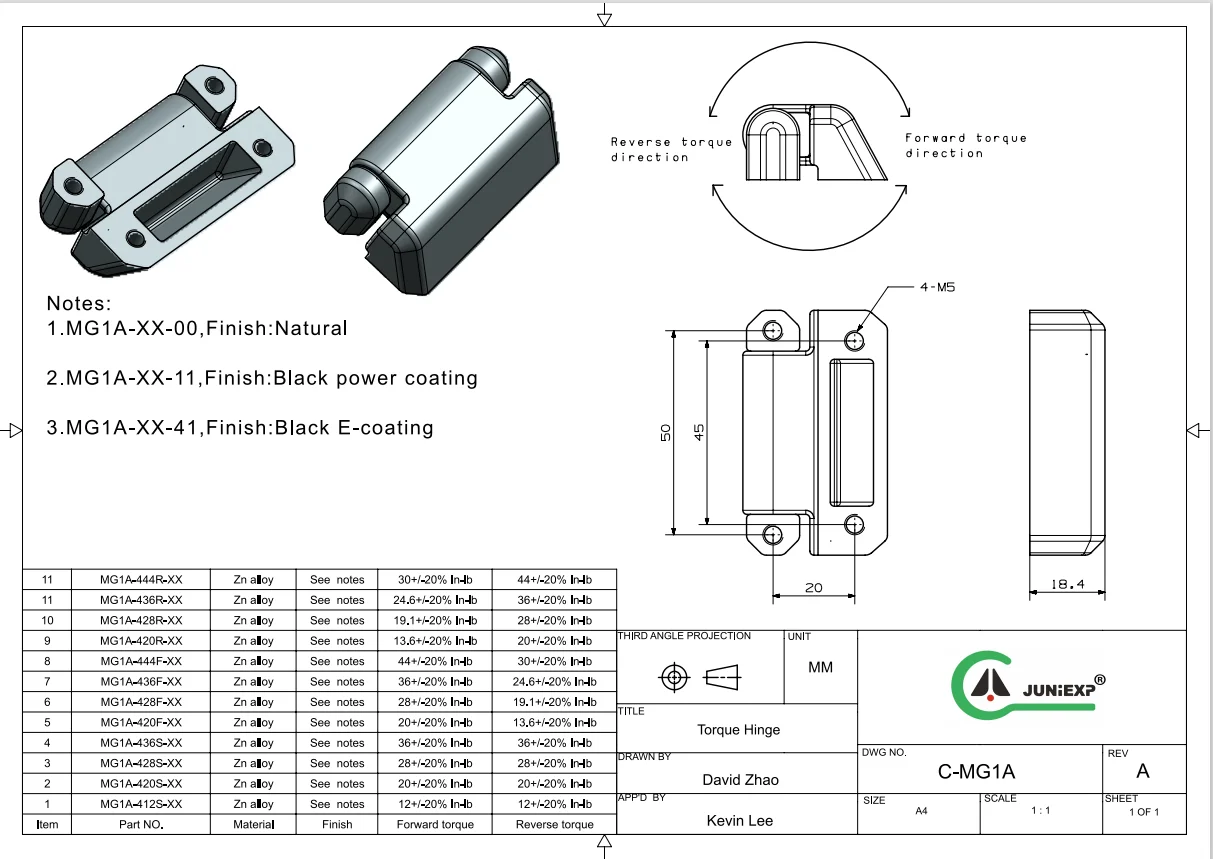 Torque Hinge/friction Hinge/damping Hinge Replacement E660412s20