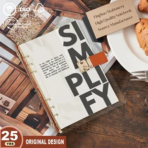 Original Design ECO-Friendly Customized logo Journal Low MOQ A5 A6 A7 Clear TPU PVC Refillable Loose Leaf 6 Ring Binder Notebook