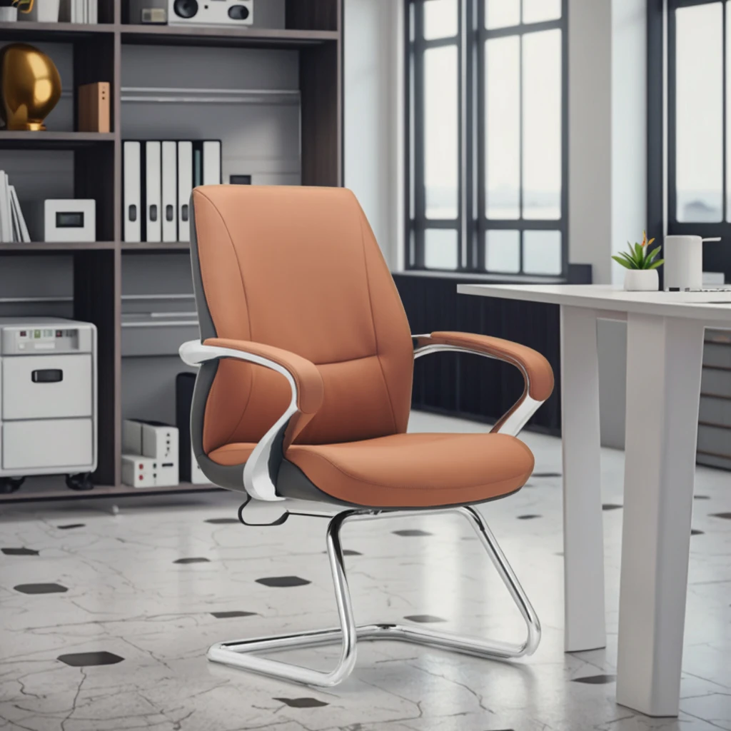 Modern Ergonomic Leather Executive Computer Chair with Adjustable Height and Back Support 4