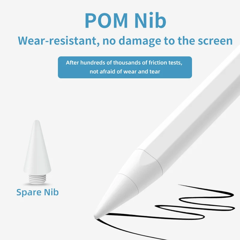 Factory Selling Popular Soft Touch Metal Delicate Flat White Graphic Tablet Computer Pen Stylus for Ipad Fine Tip Nib Fit