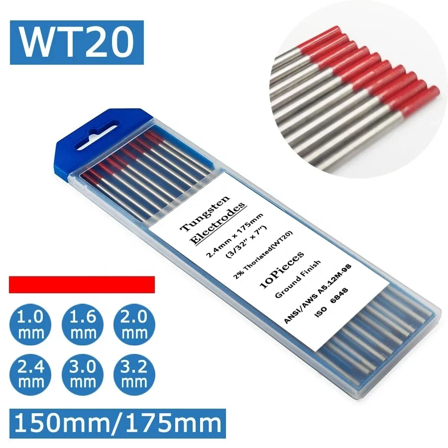 KOVNOVI 20pcs wc20TIGトーチのための溶接電極タングステン針