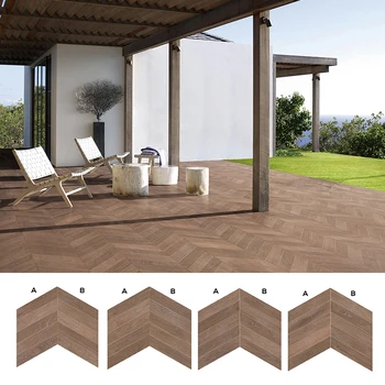 Foshan Artificial Villa Glazed Porcelain Herringbone Tile Ceramic Wooded Floor Tiles Building Materials