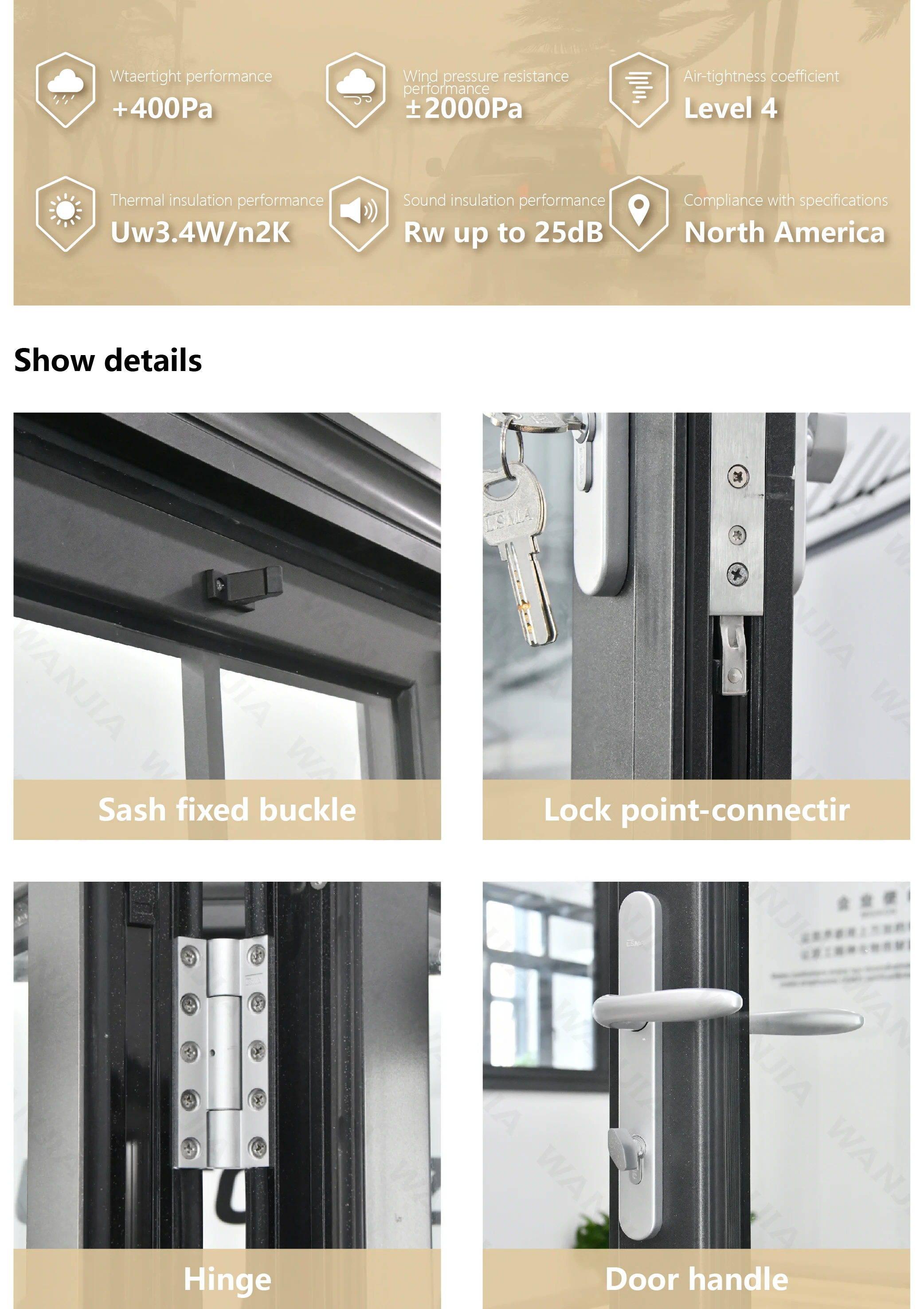 96 X 80 Aluminium Folding Glass Wall Wholesale Exterior Patio High