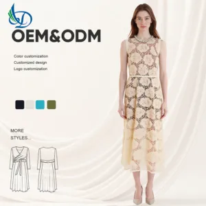 2026 New Women's Casual Diamond Lace Dress, Neck Floor Dragging Long Dress Suitable for Parties