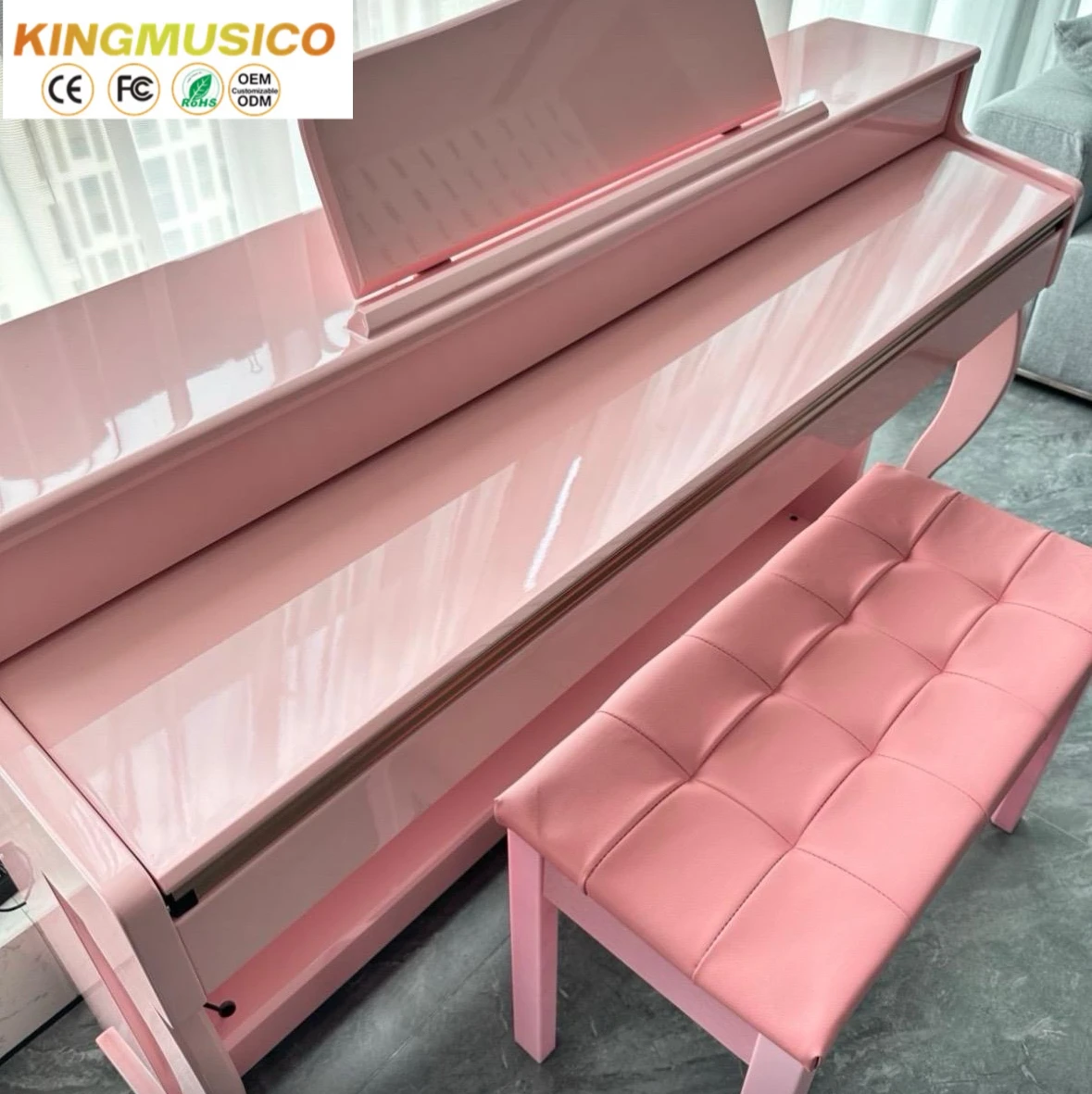 Cor rosa Piano Digital 88 Teclas Piano Elétrico Vertical Polonês Piano  elétrico instrumento musical home theater teclado, image size:1179x1181