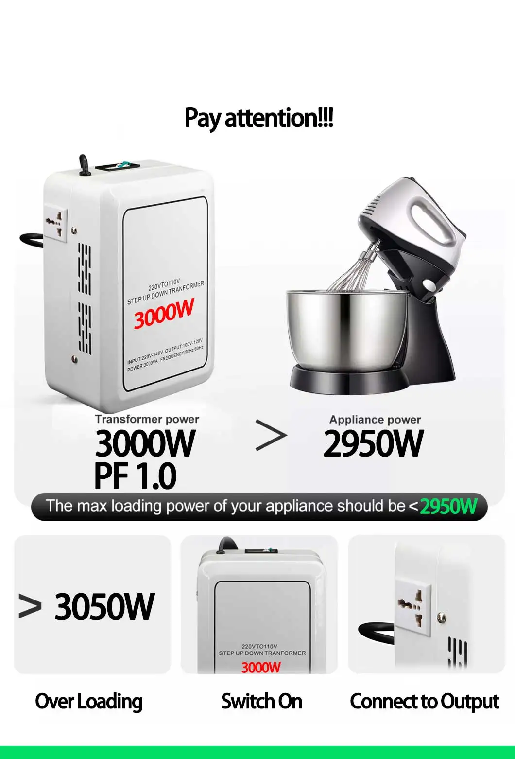 1000w Voltage Converter 110v To 220v Ac Step Up Transformer For