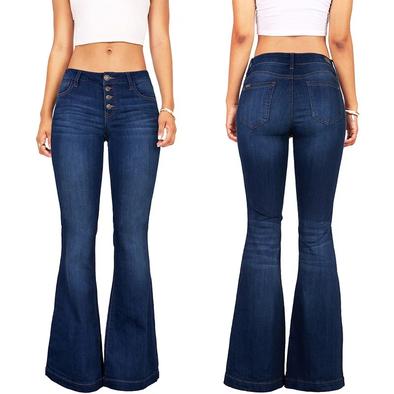 Women Fashion Denim Long Pants Bell 