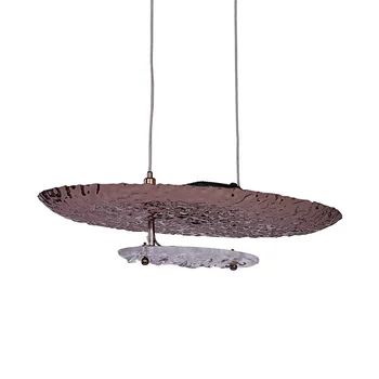Noble purple copper oval LED single chandelier