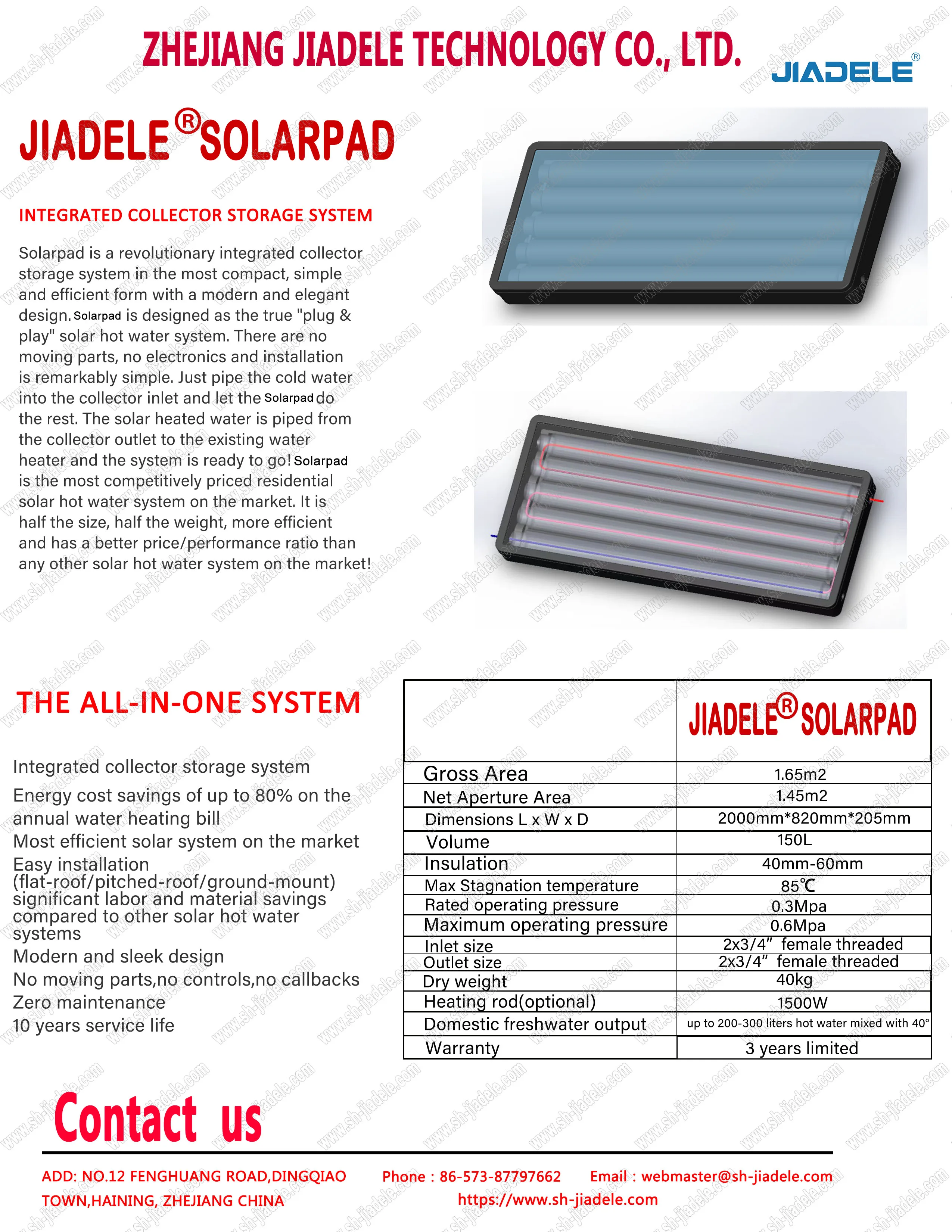 JIADELE Low Price Propane Tankless Water Heater Flat Plate Chauffe Eau Solaire Calentador De Agua Solar Panel Water Heaters