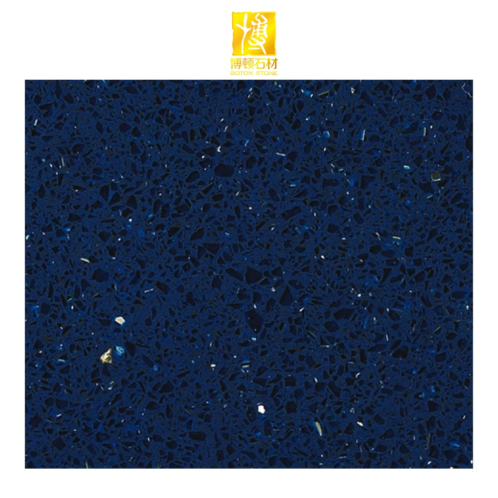 BOTON STONE Recycle Blue Startlight Table Top Stone Slab Crystal Blue Quartz Countertops