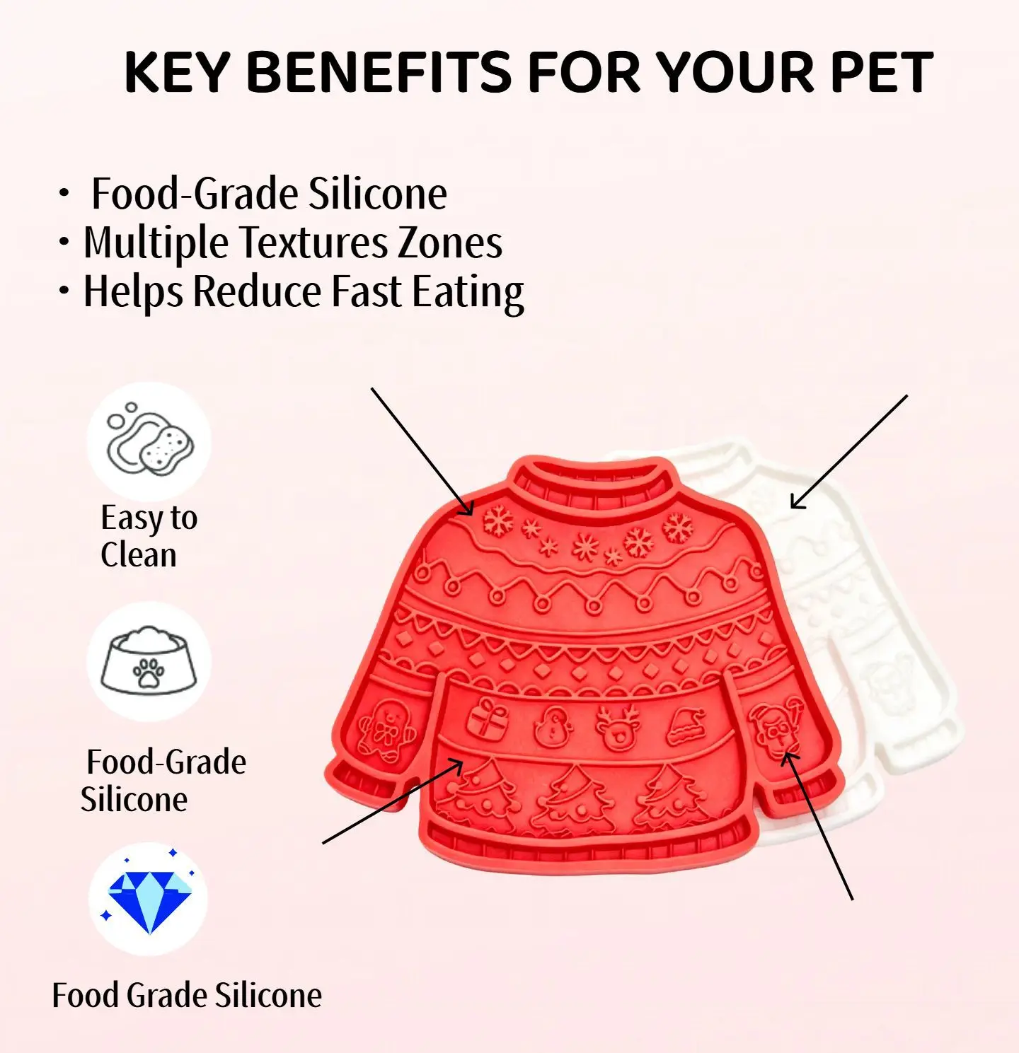product christmas sweater shaped silicone pet licking mat non slip slow feeding pad with suction cups anxiety relief pet supplies-6