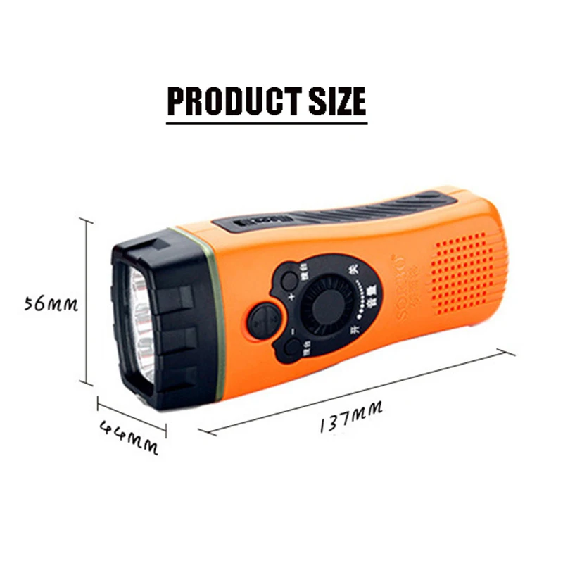 Emergency Tools Emergency Usage dynamo Hand Crank Flashlight Radio Kinetic Energy Conversion Radio With Flashlight