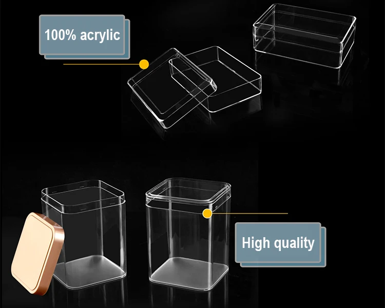 Square Acrylic Storage Box Plastic Sweet Candy Acrylic Party Favor Bin