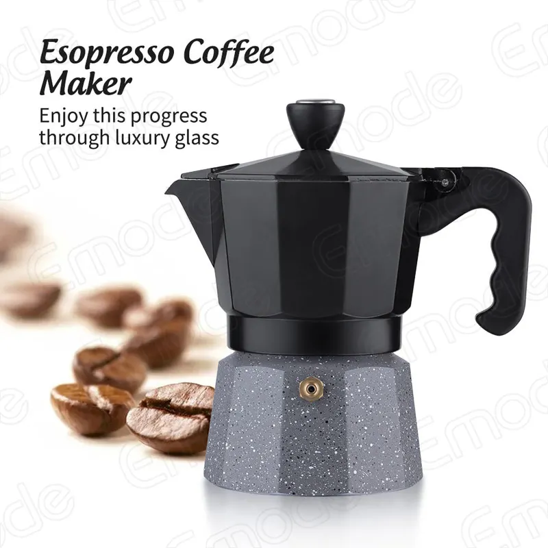 Classic Stovetop Espresso Maker 6 Cup Aluminum Durable Coffee Maker