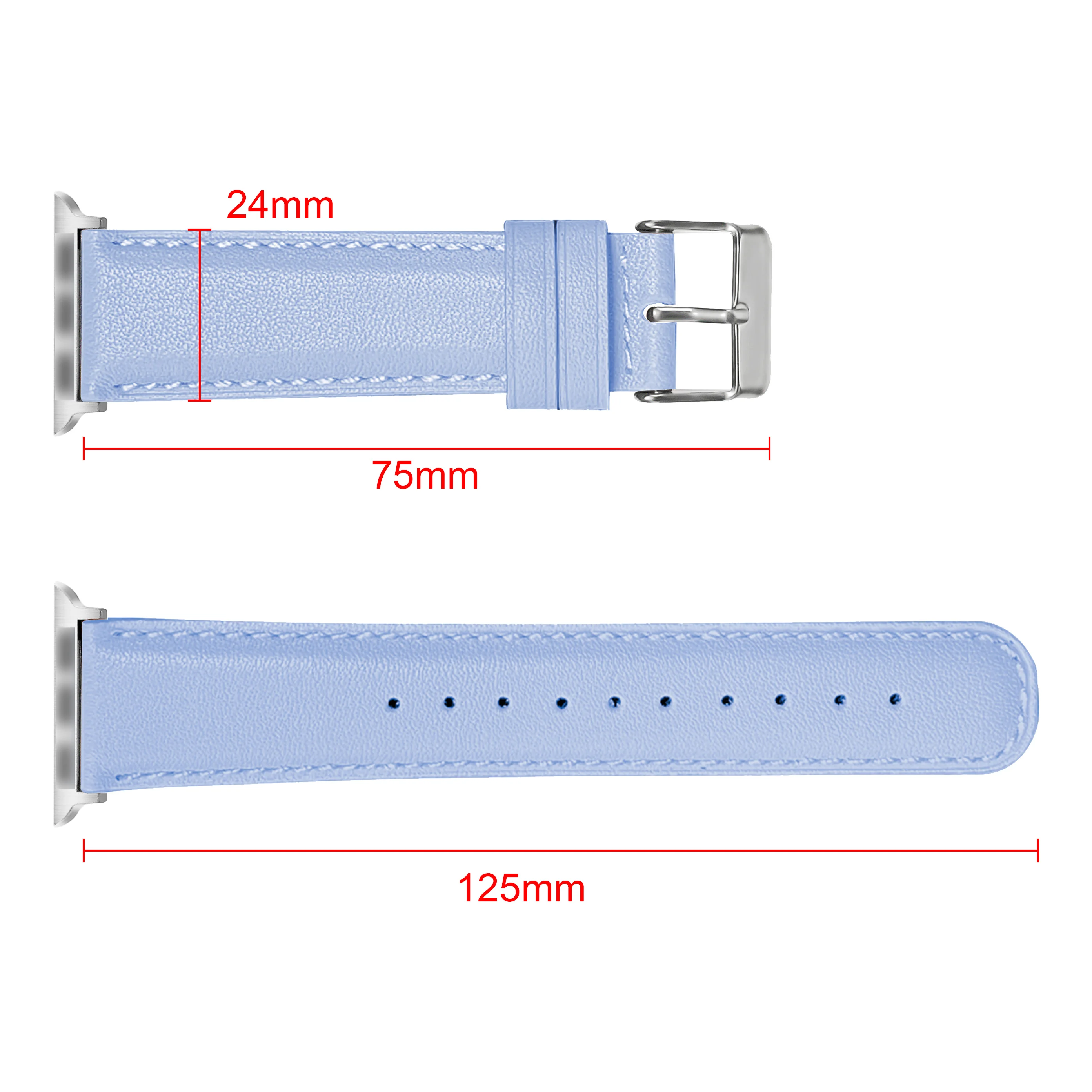 Ryb Genuine Luxury Leather Strap For Apple Watch Series 7 8,Handmade