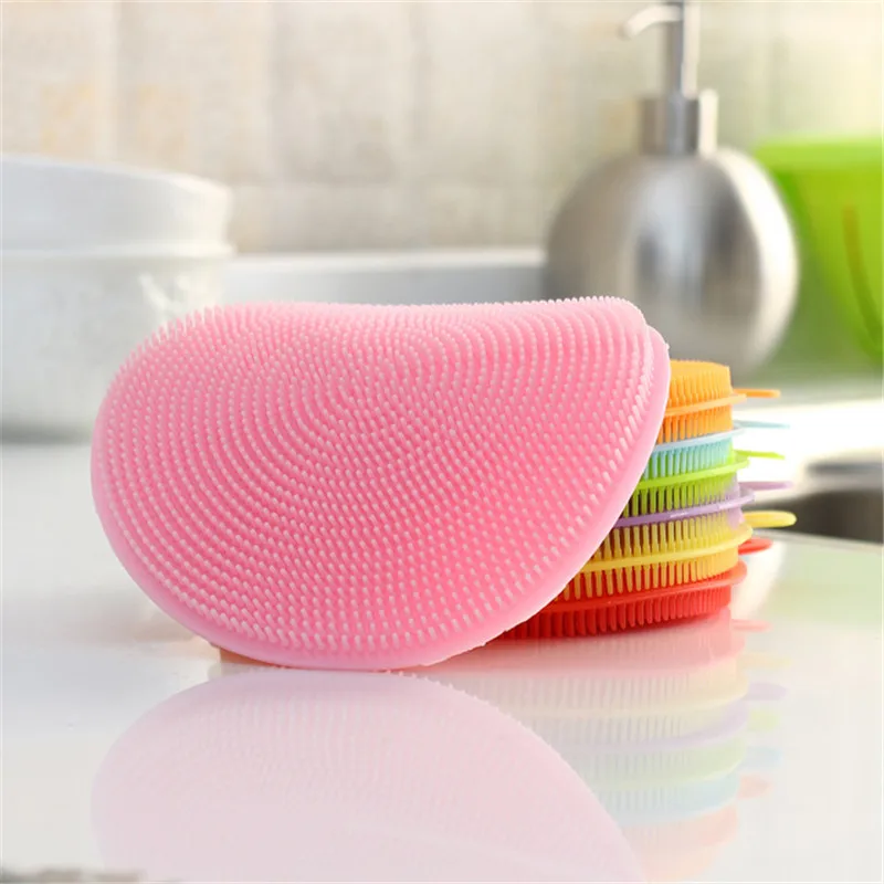 Hot Sale Silicone  Cleaning Brushes Dish Bowl Scouring Pad Pot Pan Easy to clean Wash Brushes Cleaning Brushes KitchenR0759