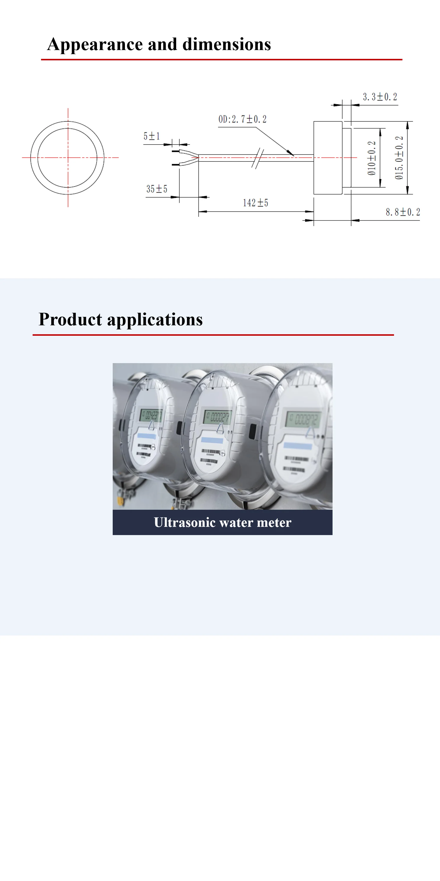 1mhz Ultrasonic Flow Sensor - Reliable Water Meter Transducer