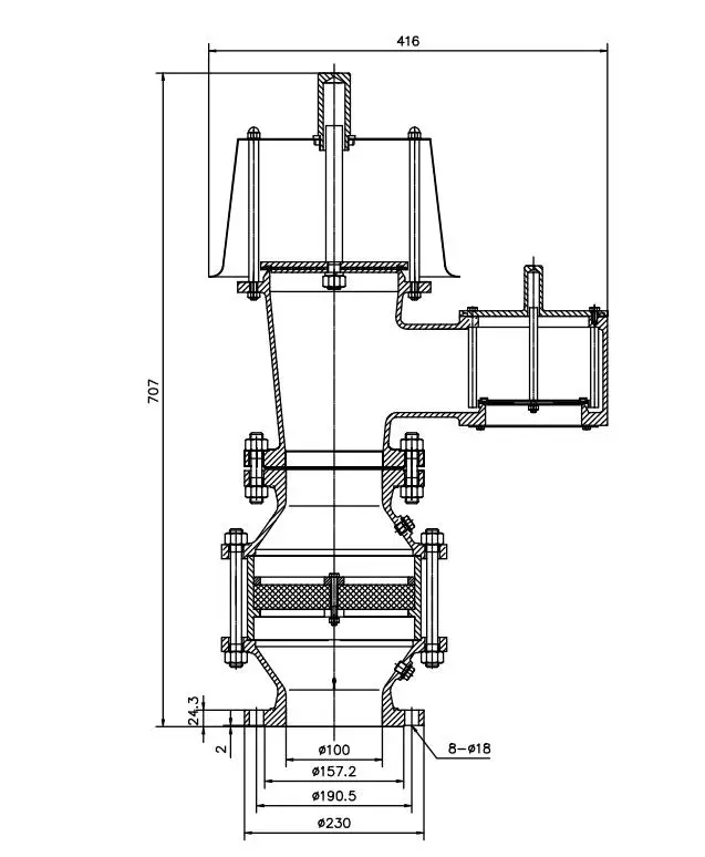 Pressure Vacuum Safety Relief Valve With Flame Arrestor 4inch Flanged