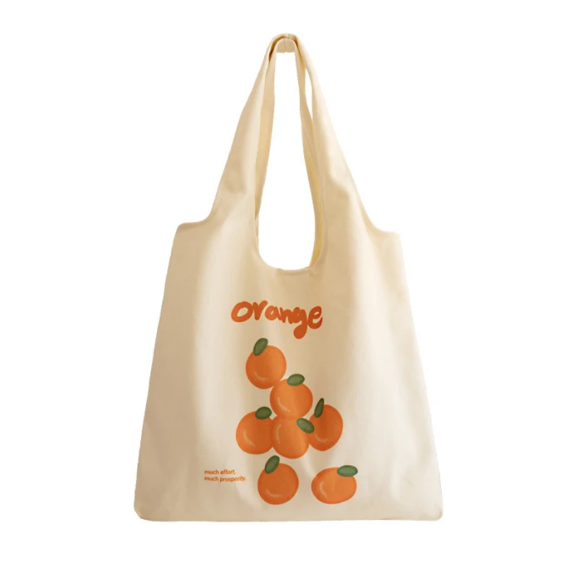 Bolso de lona con estampado de frutas para mujer, bonito bolso de