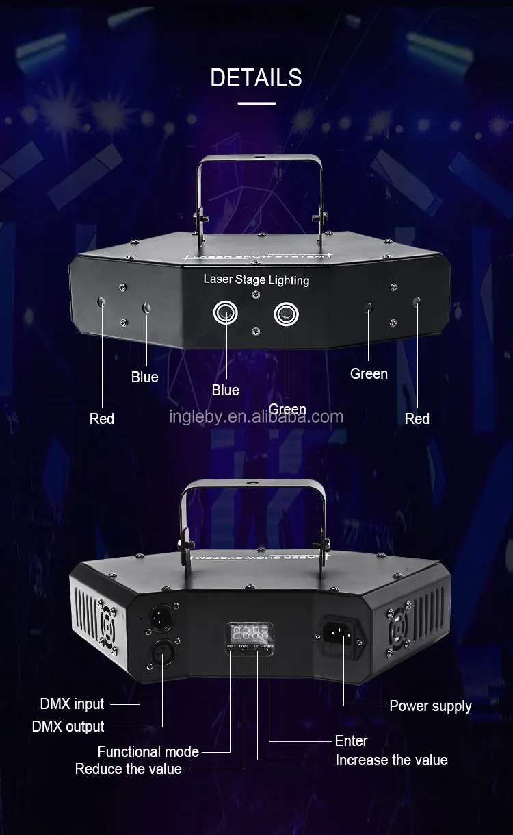 Cheap 6 Eyes Rgb Laser Beam Light With Dmx Sound Sensitive Green 50mw