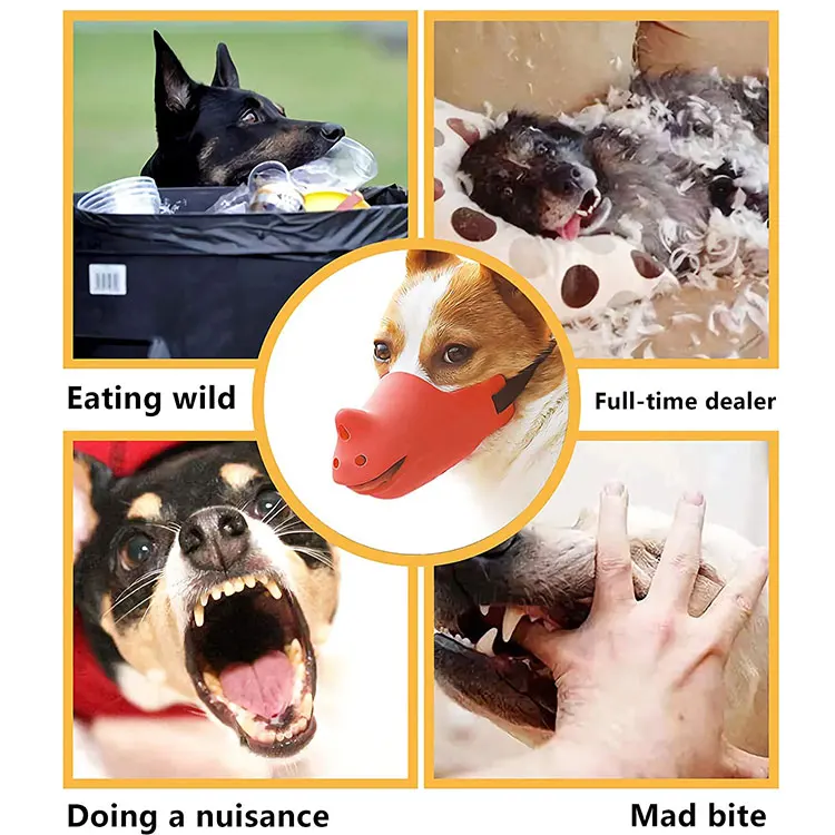 Мягкая мордочка для собак для укусов, жевания, лизания, силиконовая защитная мордочка для щенков, дышащие мордочки для собак