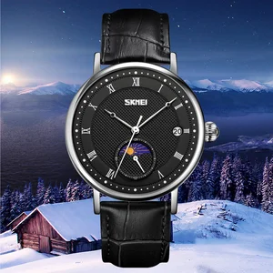 Minimalist SKMEI 9308 Antique High Quality Glass Dial Leather Strap Men Analog Quartz Wrist Watch Wholesale Customize