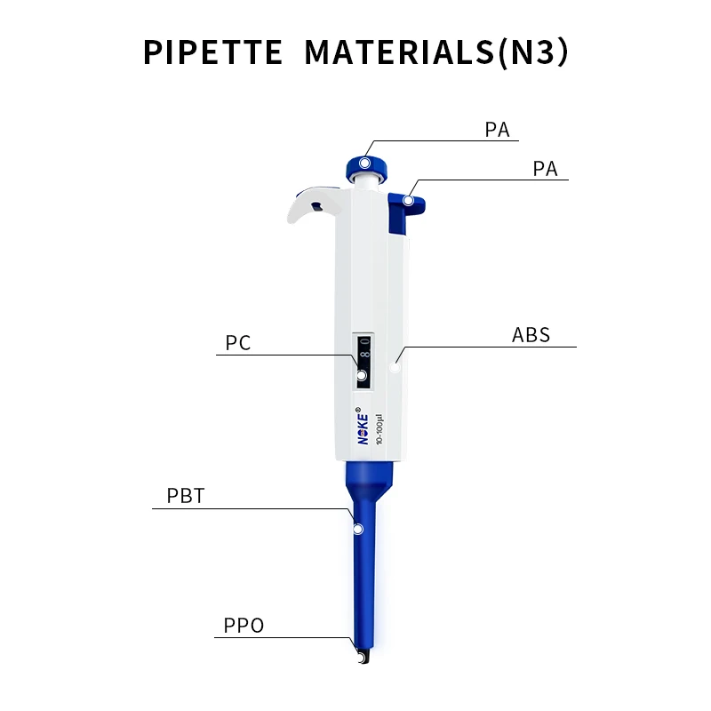 Adjustable Volume Electronic Lab Pipette Pen Plastic Micro Medical