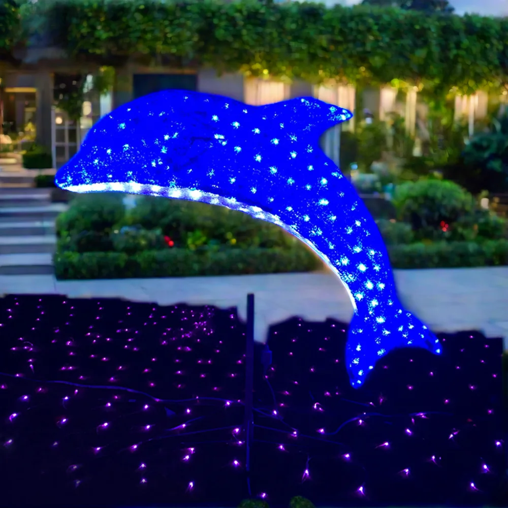 3D Acrylic Dolphin LED Light - Highly Waterproof Outdoor