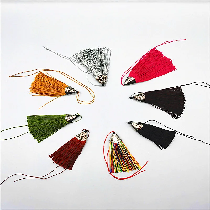 
 Большие шелковые кисточки 8 см Разных Цветов для украшений, толстая кисточка из шелка для украшения  