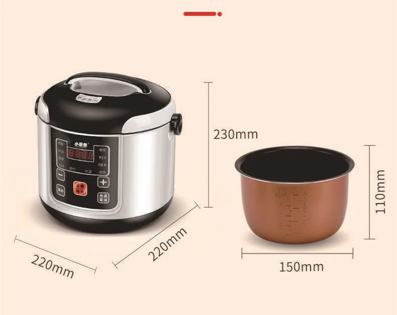 2l Car Rice Cooker 12v 24v Multi Functional Rice Cooker Portable For 2