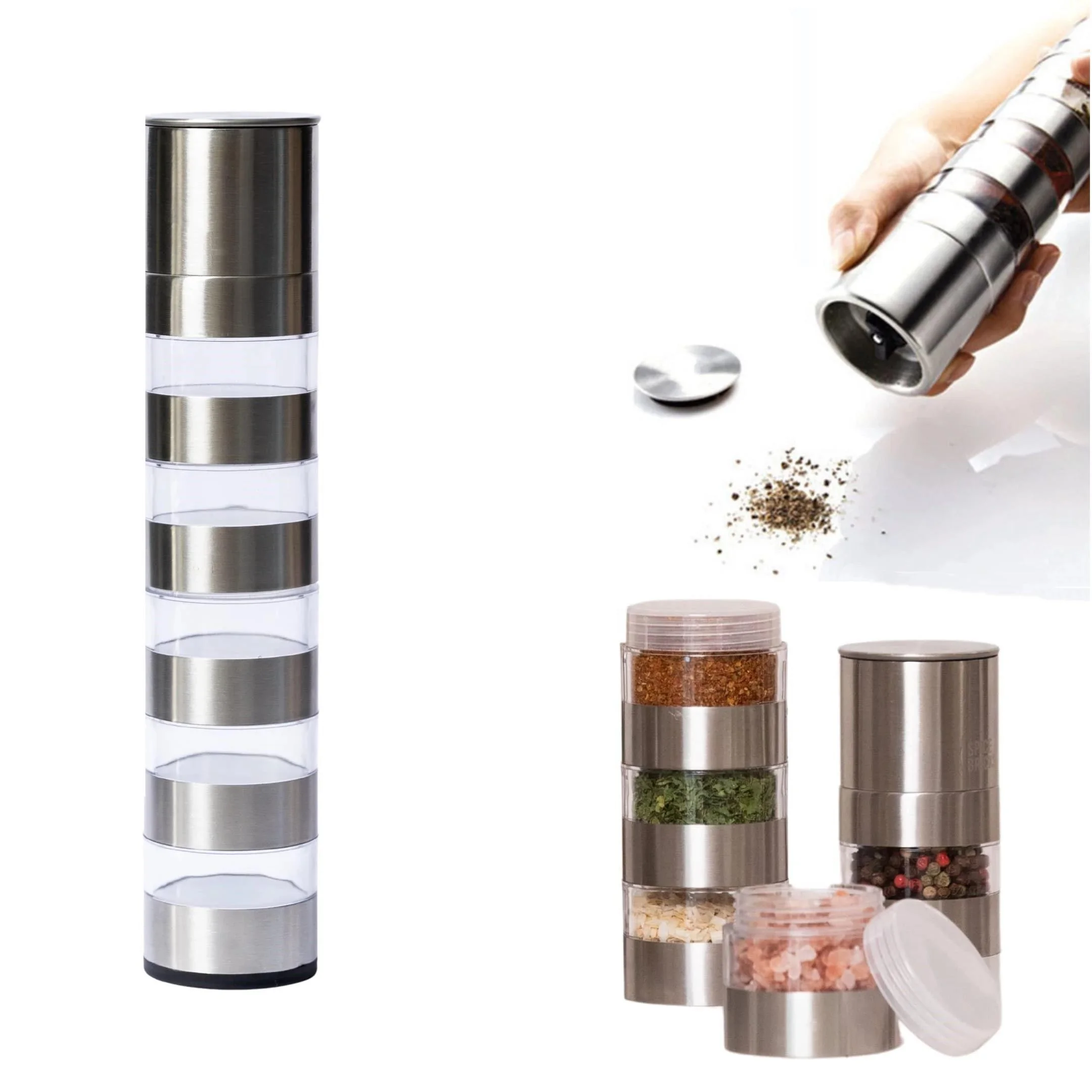 portable seasoning organizer bottle tableware set