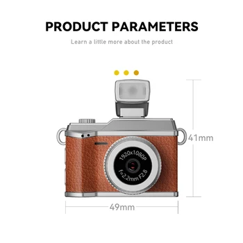 Mini Camera 1080P HD Digital Camera with Screen Flash Lamp Portable Retro Travel Student Small Camcorder detail image
