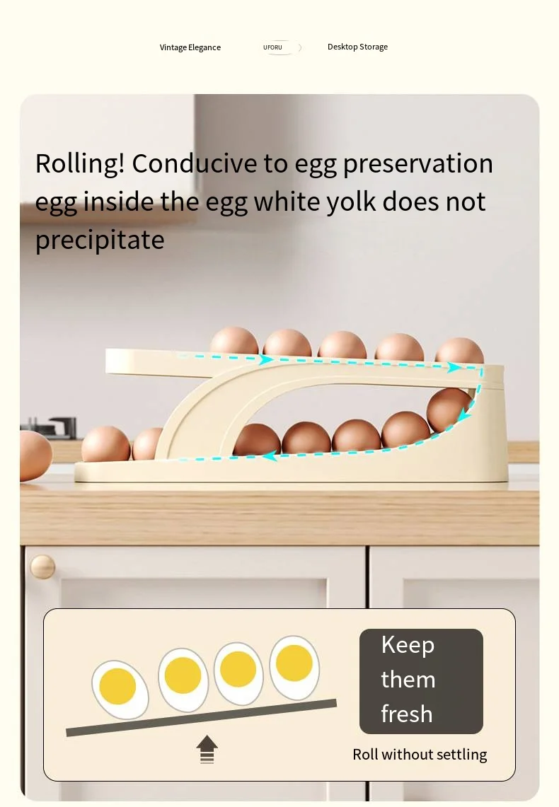 Egg storage box Side of refrigerator storage rack Kitchen special for egg tray Food grade multi-layer egg carton details