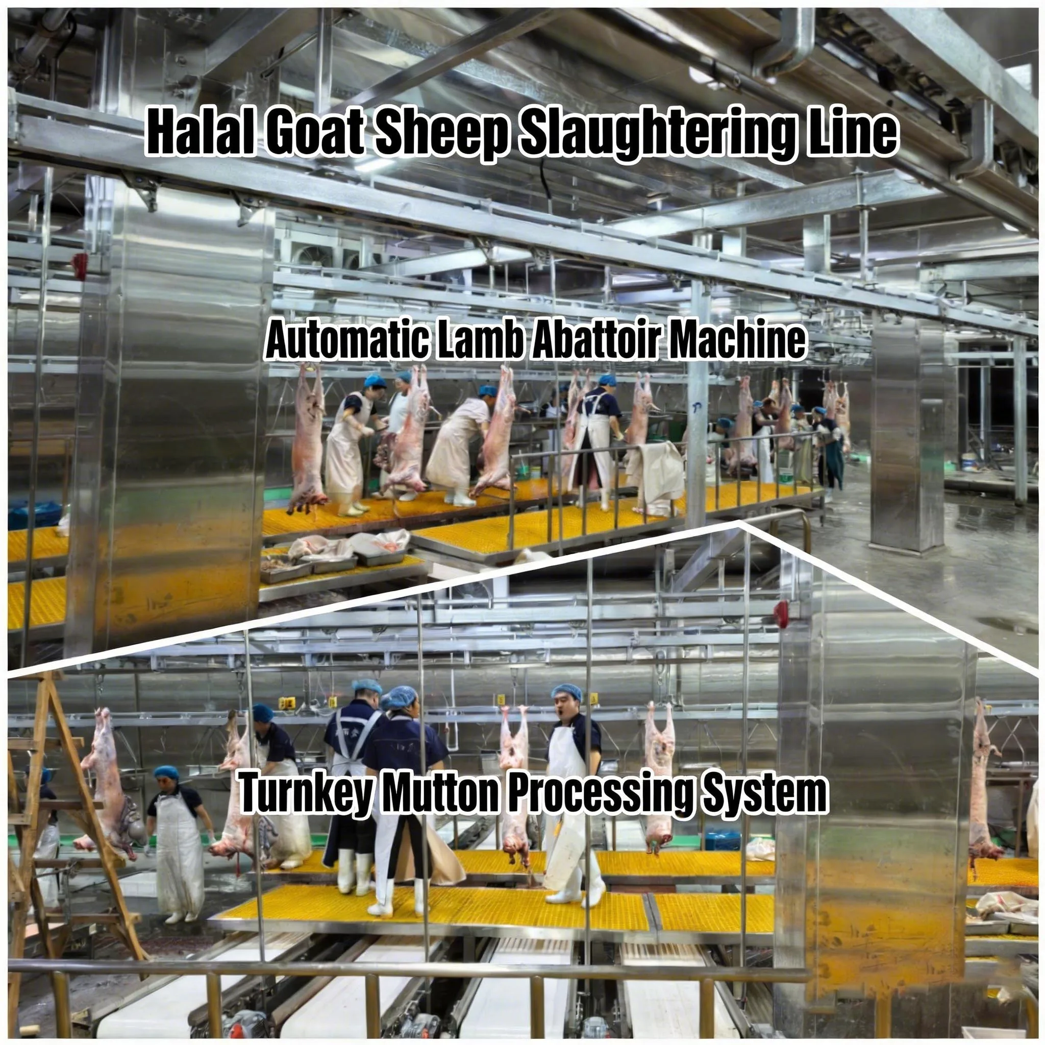 Automatic Halal Sheep Slaughtering Line Complete Goat Abattoir Machine Industrial Sheep Hair RemoveMachine for Meat Plant