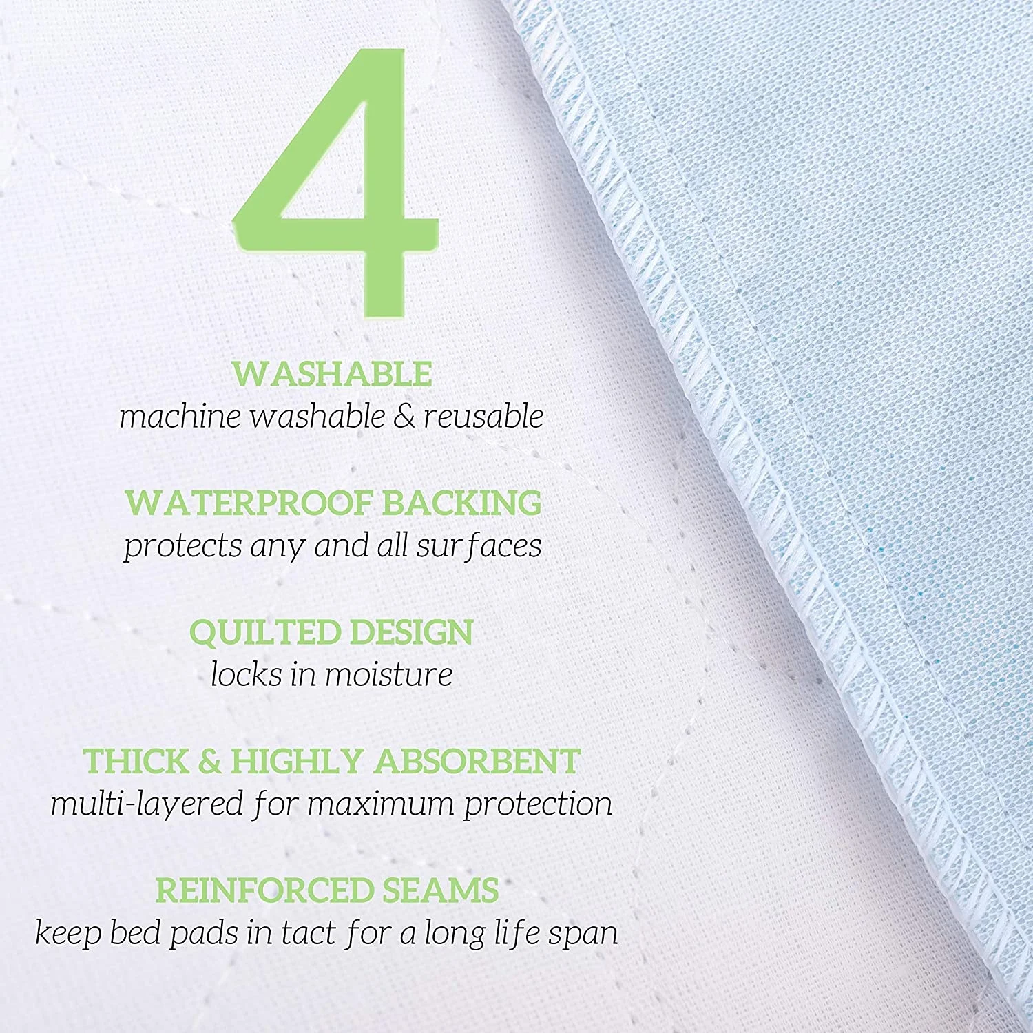 DRY-WICK (PU) Bonded Incontinence Reusable Underpads