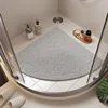 Alfombra de ducha - gris en forma de abanico