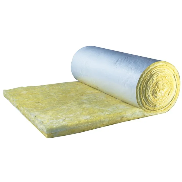 Fiber Glass Wool Fireproof with White Vapor Barrier Vinyl for Metal Building Roof Insulation