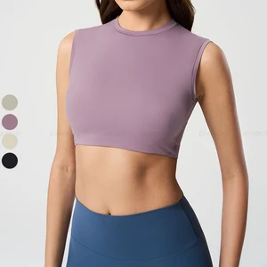 2026 Women's Breathable Sports Yoga Wear Four-Way Stretch Gym Fitness Yoga Crop Tops Sleeveless Tank Top for Running