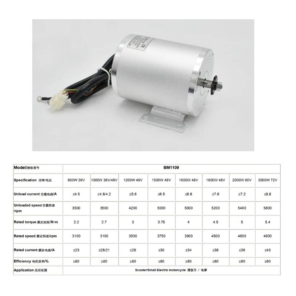 BM1109 2000W 60V Bike Motor Electric E Scooter BLDC Controller for Mountain Bicycle Motorcycle Conversion Kit